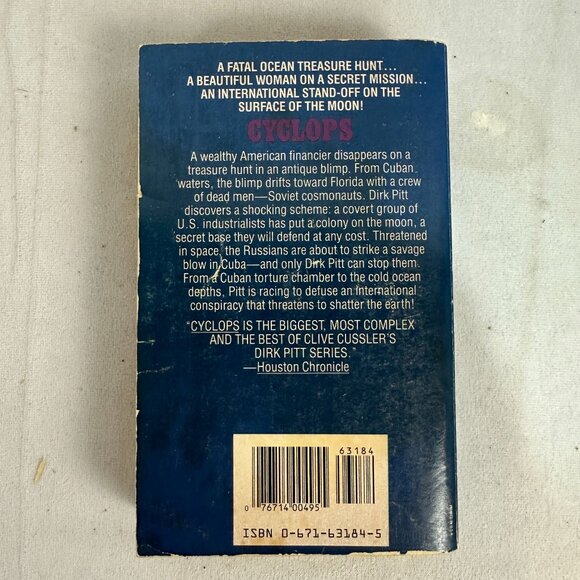 Cyclops Clive Cussler 1986 Paperback First Pocket Books Edition Dirk Pitt Series - Picture 2 of 3